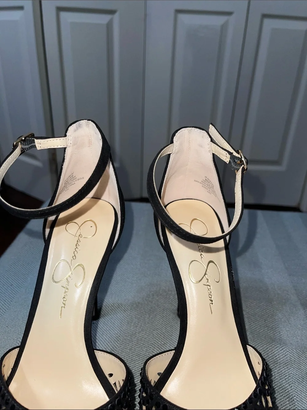 Jessica Simpson Soraia 2 black platform heels sandals
